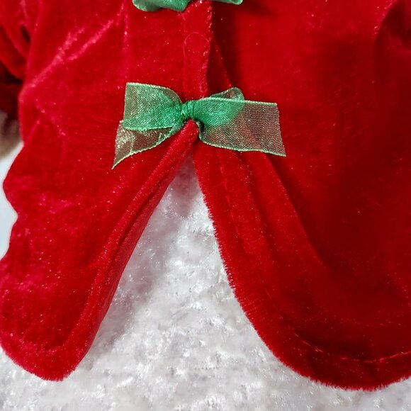 Snow Lady Plush In Red Velvet & Faux Fur Outfit Vintage 18" Tall - Picture 12 of 13